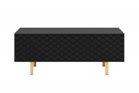 Konferenčný stolík Scalia II 120 2K s úložným priestorom - čierny mat / zlaté nožičky Konferenčný stolík Scalia II 120 2K s úložným priestorom - čierny mat / zlaté nožičky