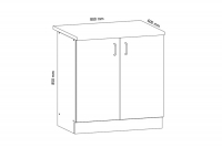 Sycylia D80 Skříňka spodní dvoudveřová - Ořech milano Skříňka kuchyňská 