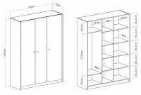 Dulap Alessio 1 - 145 cm - bej nisipiu / stejar uleiat dulap Alessio 1 - 145 cm - bez piaskowy / stejar olejowany