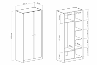 Dulap Alessio 3 - 90 cm - bej nisipiu / stejar uleiat dulap Alessio 3 - 90 cm - bez piaskowy / stejar olejowany