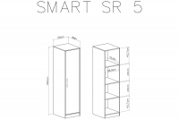 Jednodverová skriňa Smart SR5 - antracit 