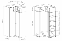 Mobi MO1 sarokszekrény - fehér / sárga ruhásszekrény sarok Mobi MO1 - 90 cm - fehér / zolty