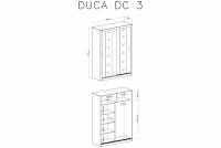 Skriňa Duca III 160 Dub sonoma Skriňa s posuvnými dverami dvojdverová z zrkadlami Duca III 160 - Dub sonoma - schemat