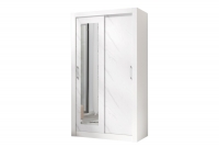 Skříň s posuvnými dveřmi dvoudveřová se zrcadlem In Box 120 - Bílý lux / mramor bianco Bílá Skříň s posuvnými dveřmi