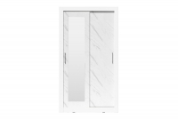 Skriňa s posuvnými dverami dvojdverová z zrkadlom In Box 120 - Biely lux / mramor bianco Biela Skriňa .