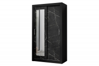 Skříň s posuvnými dveřmi dvoudveřová se zrcadlem In Box 120 - Černý / royal black Černá Skříň