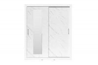 Skříň s posuvnými dveřmi dvoudveřová se zrcadlem In Box 180 - Bílý lux / mramor bianco Bílá Skříň se zrcadlem