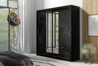 Skříň s posuvnými dveřmi dvoudveřová se zrcadlem In Box 200 - Černý / royal black Černá Skříň z zrcadly