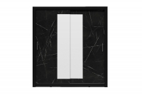 Skriňa s posuvnými dverami dvojdverová z zrkadlom In Box 200 - Čierny / royal black Skriňa w dekorze marmuru