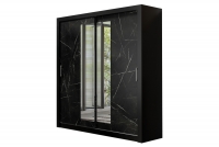 Skriňa s posuvnými dverami dvojdverová z zrkadlom In Box 200 - Čierny / royal black Čierna Skriňa .