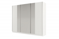 Skříň s posuvnými dveřmi se zrcadlem Praga 250 cm - Bílá Bílá Skříň s posuvnými dveřmi 