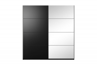 Skriňa s posuvnými dverami z zrkadlom 220 Beta 58 - Čierny Čierna Skriňa s posuvnými dverami