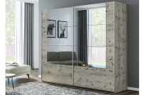Skříň s posuvnými dveřmi se zrcadlem Tallin 250 cm - Dub wellington moderní Skříň 
