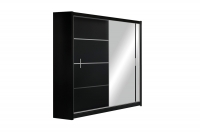 Skriňa s posuvnými dverami z zrkadlom Vista 180 cm - čierny mat Skriňa Vista 180 cm