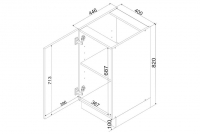 Clara D40 P/L - Skříňka spodní jednodveřová skříňka kuchyňská spodní Clara D40 P/L jednodveřová - dub artisan 