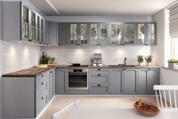 Linea D60 - dolná skrinka dvojdverová kolekcia nábytku kuchynského Linea - šedý grey - aranzacja 
