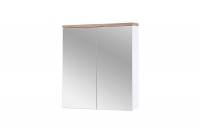 Skrinka z zrkadlom Bali White 840-60 cm - Dub wotan / Biely mat  