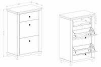 Skříňka na boty Evora 28 se zásuvkou 71 cm - Zelený / dub lefkas skříňka na boty Evora 28 z szuflada 71 cm - zelená / dub lefkas