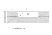 Comodă TV suspendat Asha 167 cm - artizanal / rivier stone mat Dulap TV Asha 167 cm suspendat z szuflada i wneka - artisan / rivier stone mat