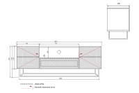 Comodă TV Asha 167 cm pe bază de metal - artizanal / rivier stone mat Dulap TV Asha 167 cm z szuflada i metalowym stelazem - artisan / rivier stone mat