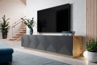 Moderný TV stolík Asha 200 cm - artisan / rivier stone mat TV skrinka Asha 200 cm - artisan /rivier stone mat - vizualizácia