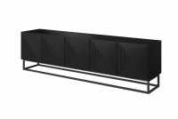 TV stolek Asha 200 cm na kovovém podstavci - černý mat Skříňka tv Asha 200 cm na kovové podstavě - Černý mat