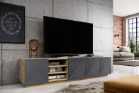 TV skrinka Asha 200 cm s otvorenou policou - artisan/rivier stone mat 