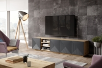 TV skrinka Asha 200 cm s otvorenou policou - artisan/rivier stone mat 