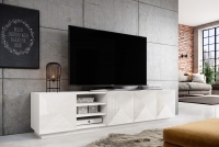 TV skrinka Asha 200 cm s otvorenou policou - biely lesk 