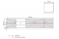 TV stolek Asha 200 cm s výklenkem - dub artisan / rivier stone mat Skříňka RTV Asha s frézovanou přední částí i wneka 200 cm - artisan / rivier stone mat