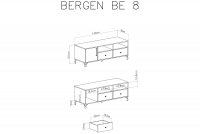Skříňka RTV Bergen 08 - Alb Bílá Comoda rtv s zásuvkami a skříňkou