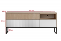Skříňka RTV Bliwon F02 s zásuvkami 148 cm - jodelka scandi / Bílý mat Skříňka RTV Bliwon F02 s zásuvkami 148 cm - jodelka scandi / Bílý mat