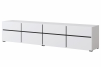 Skříňka RTV Cross 40 s zásuvkami 225 cm - bílý / černý Szafka RTV Cross 40 z szufladami 225 cm - biały / czarny