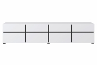 Skříňka RTV Cross 40 s zásuvkami 225 cm - bílý / černý Skříňka RTV Cross 40 s zásuvkami 225 cm - bílý / černý