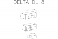 Delta DL8 TV szekrény - Tölgy / Antracit Skříňka RTV Delta DL8 - Dub / Antracytová