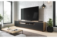 TV skrinka Loftia 200 cm - Dub artisan/čierny mat TV skrinka 