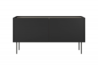 TV stolek Desin 120 cm s ukrytou zásuvkou - černý mat / dub nagano TV skříňka Desin 120 s ukrytou zásuvkou - Černý mat / Dub nagano - předek
