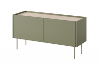 TV stolík Desin 120 cm s ukrytou zásuvkou - olivová / dub nagano zielona szafka rtv dwudrzwiowa