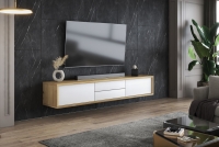 TV stolek Frida 39 s zásuvkami 180 cm - Dub artisan / Bílý Skříňka RTV Frida 39 s zásuvkami 180 cm - Dub artisan / Bílý