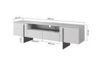 TV stolek Larena 200 cm s výklenkem - dub piškotový / černé nožky Skříňka RTV Larena