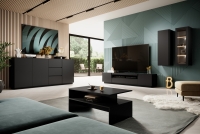 TV skrinka Loftia 200 cm - čierna/čierny mat TV skrinka