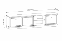 TV stolek Lucca - 206 cm - bílá Skříňka RTV Lucca 206 cm - bílá