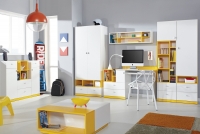 Mobi MO12 TV szekrény - Fehér / sárga Komplet nábytku Mobi