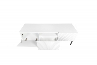 TV stolík Nicole 150 cm - biely mat / čierne nožičky Skrinka