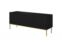 TV stolík Nicole 150 cm - čierny mat / zlaté nožičky TV skrinka