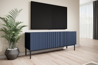 TV stolek Nicole 150 cm - tmavě modrá / černé nožky Skříňka tv do obývacího pokoje