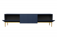 TV skrinka Nicole 200 cm - námornícka modrá MDF / zlaté nožičky TV skrinka s kovovými nožičkami