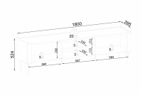 skříňka RTV Pelavo 180 cm - kašmír / ořech warmia skříňka RTV Pelavo 180 cm - kašmír / ořech warmia