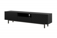 TV stolek Scalia II 190 cm s výklenkem - černý mat / černý podstavec Szafka RTV Scalia II 190 2K1SZ z wnęką - czarny mat / czarny stelaż