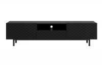 SCALIA II 190 2K1SZ TV-szekrény nyitott polccal - fekete matt / fekete lábak SCALIA II 190 2K1SZ TV-szekrény előlapi bemélyedés - fekete matt / fekete lábak